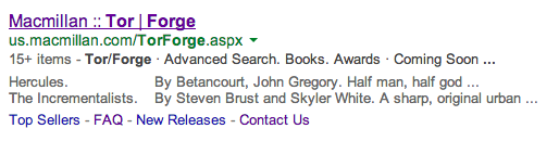 Google Result for Macmillan: Tor/Forge