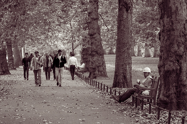 People walking through St James's Park