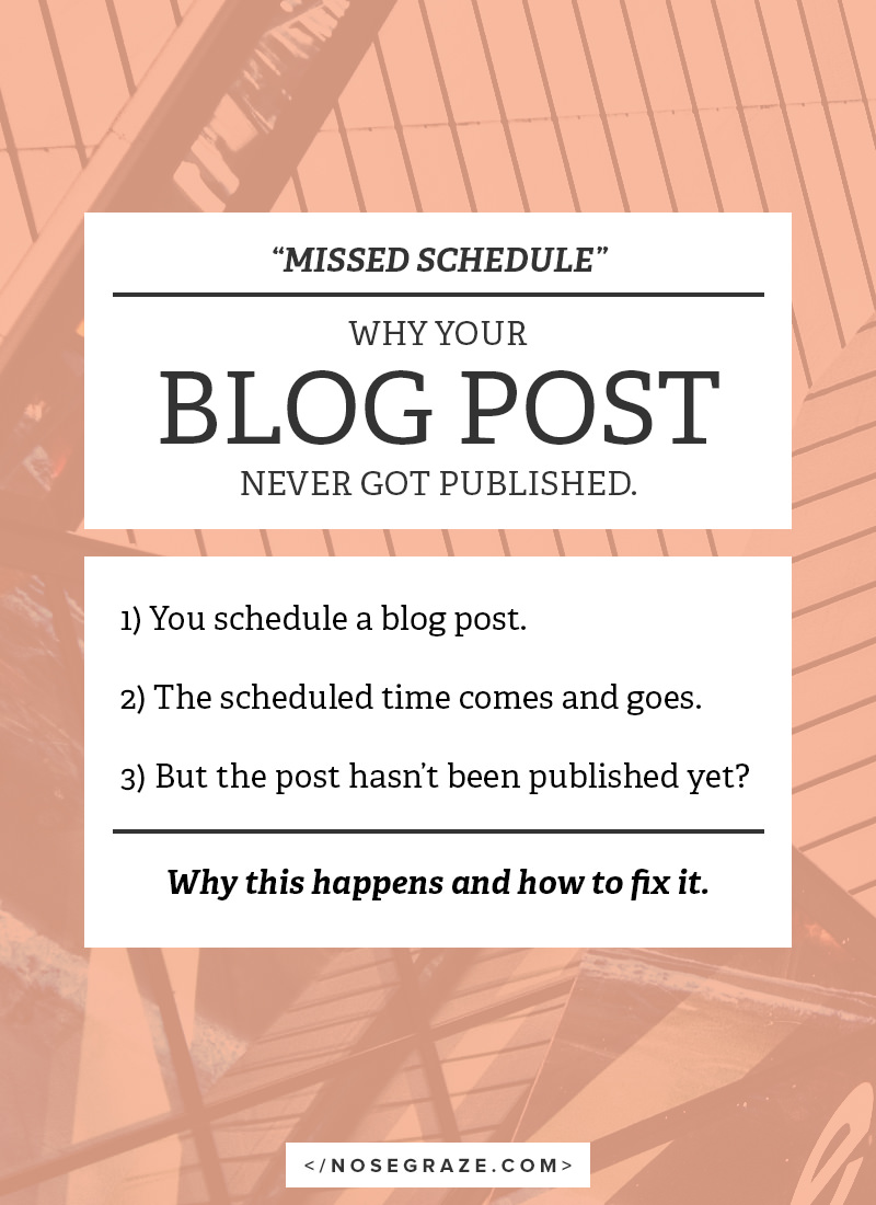 "Missed Schedule" -- why your blog post never got published and how to fix it.