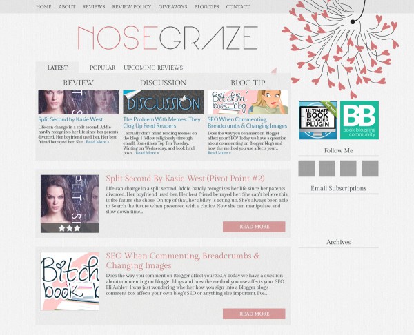 Nose Graze dandelion love blog design