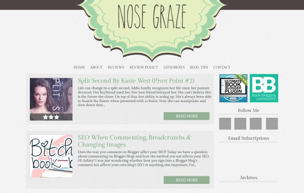 Nose Graze green blog design