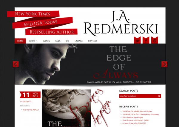 J.A. Redmerski's Blog Design