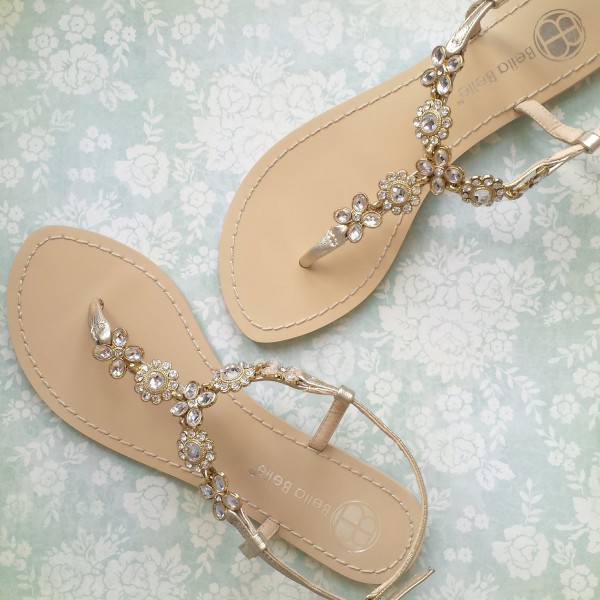 Astrid - Strappy flat wedding shoes