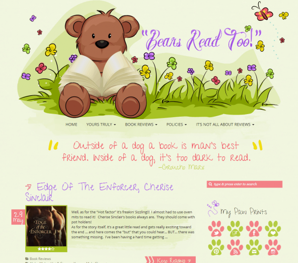 Bears Read Too blog design