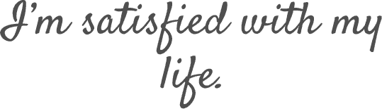 I'm satisfied with my life (Satisfy Font)