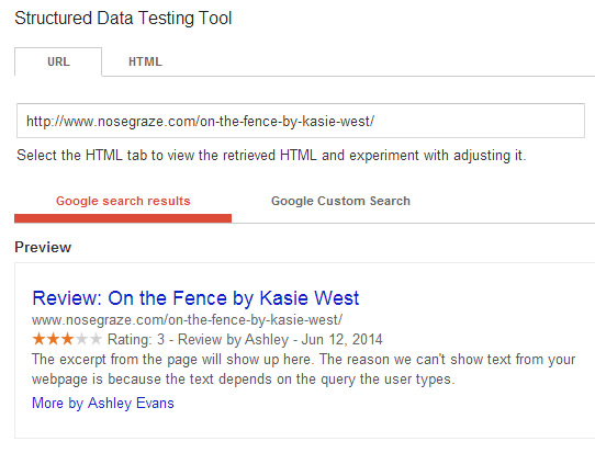 Validated star ratings on Google's Structured Data Testing Tool