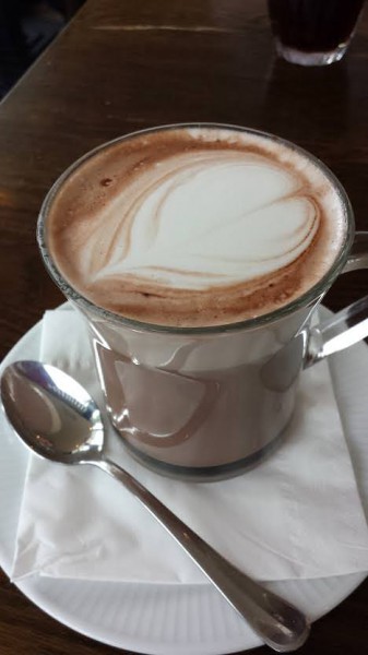 Hot chocolate from a restaurant in Cambridge