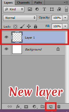 Create a new layer in Photoshop