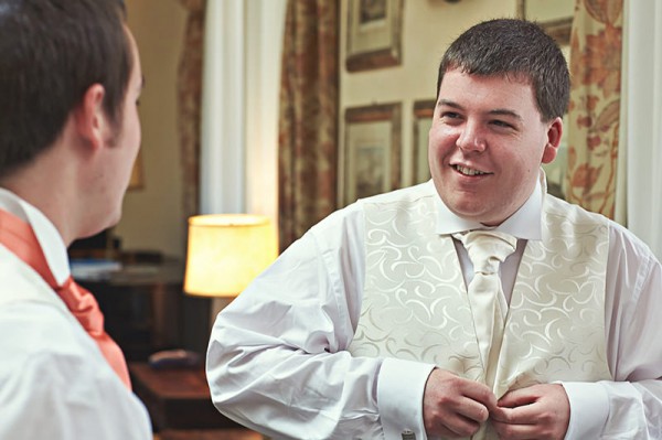 Groom getting ready for the ceremony