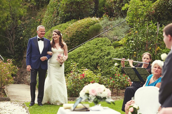 Bride walking down the aisle with her father