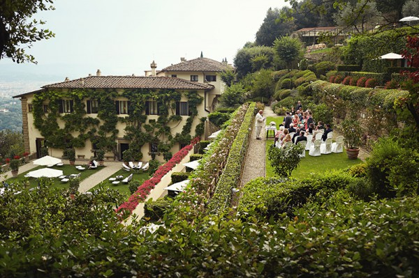 A view of the wedding ceremony from afar