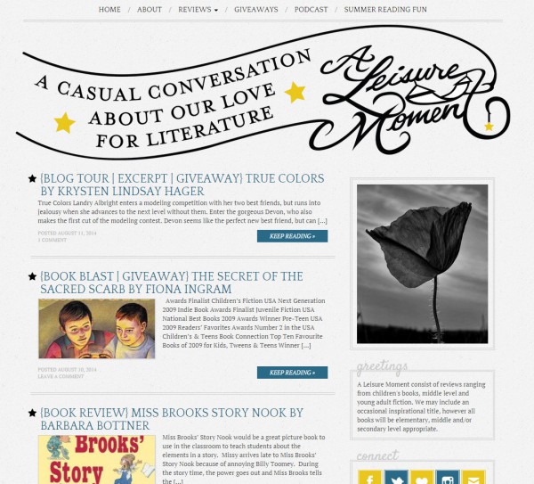 A Leisure Moment blog design