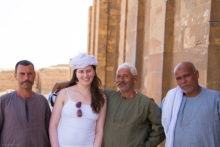 Group photo with the locals in Sakkara