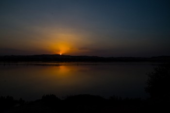 Sunset over the water in Aswan