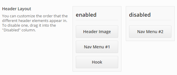Header layout configuration