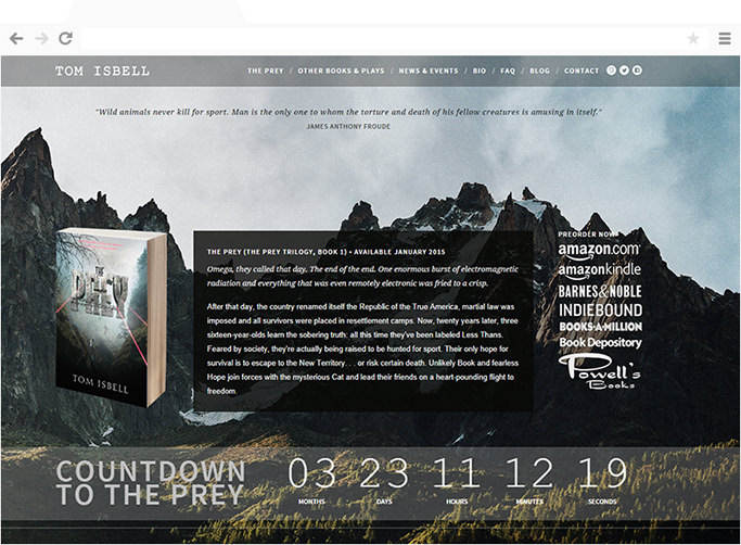 Tom Isbell's website design by Anna Marie Moore