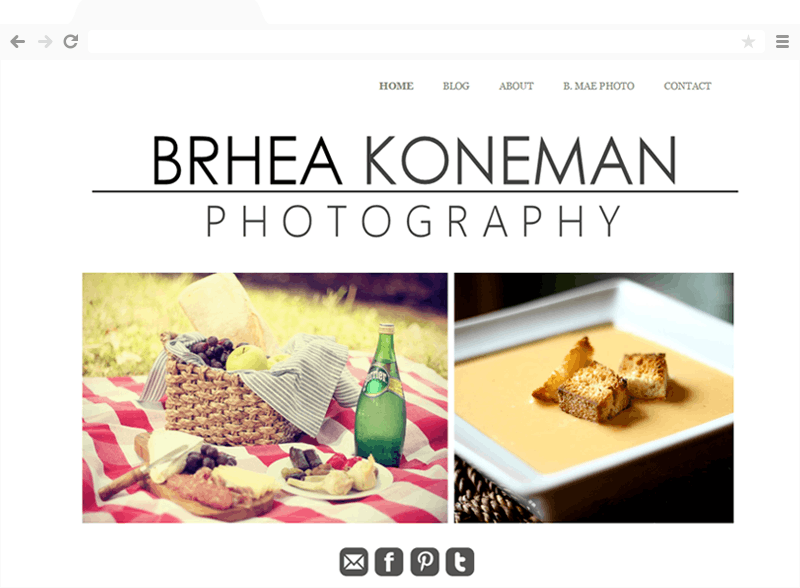 Website design for Brhea Koneman Photography