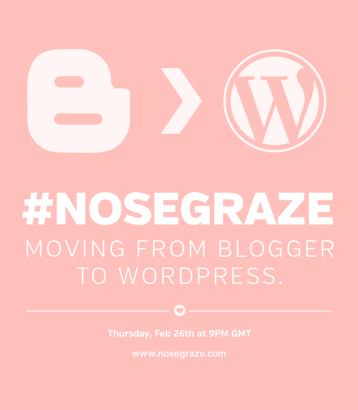 #nosegraze Twitter Chat: Moving from Blogger to WordPress