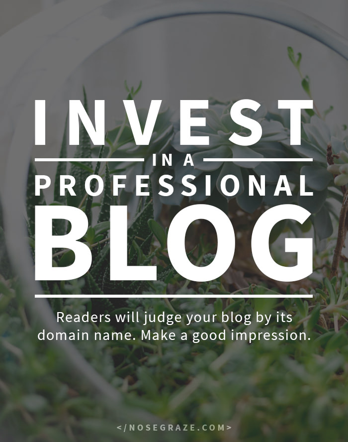 Invest in a professional blog. Readers will judge a blog by its domain name. Make a good impression.