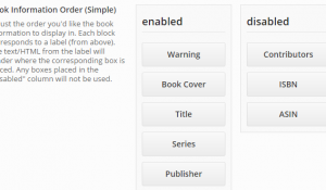 Drag and drop the book info boxes to rearrange them
