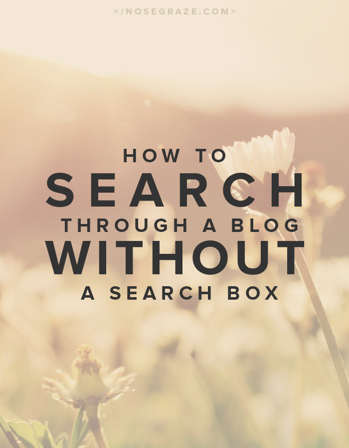 How to search through a blog without a search box