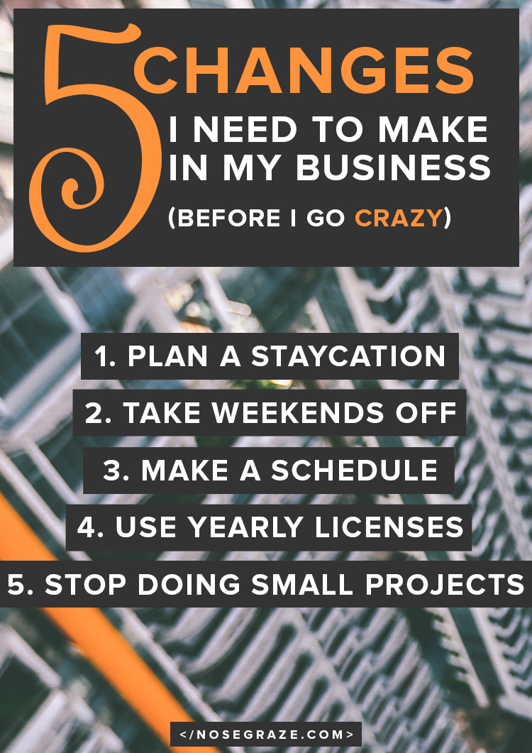 5 changes I need to make in my business (before I go crazy!)