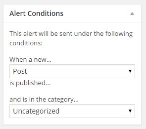 Alert conditions for the Post-to-Email