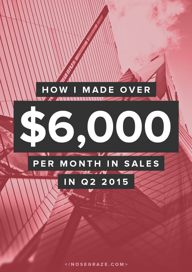 How I made over $6,000 per month in sales in Q2 2015