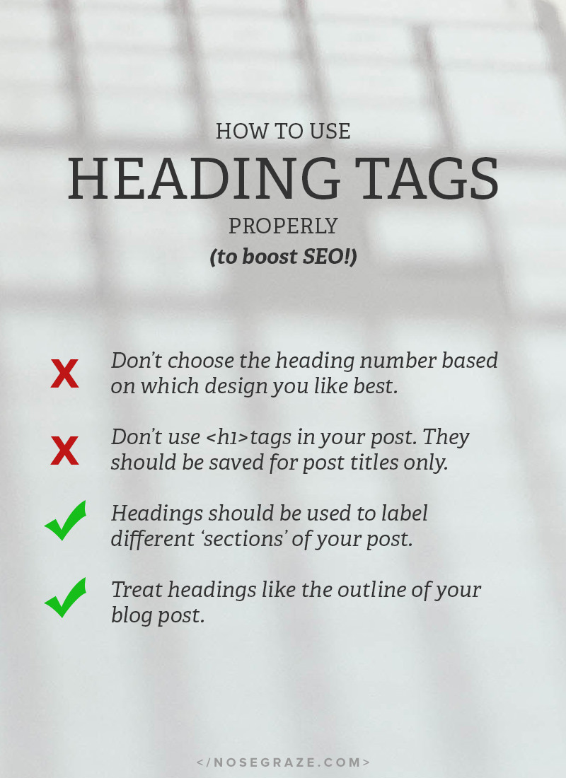 How to use heading tags properly to boost SEO.