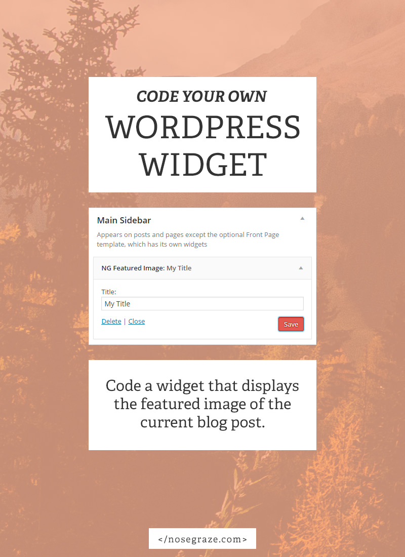 Code your own WordPress widget for displaying the featured image of the current post.