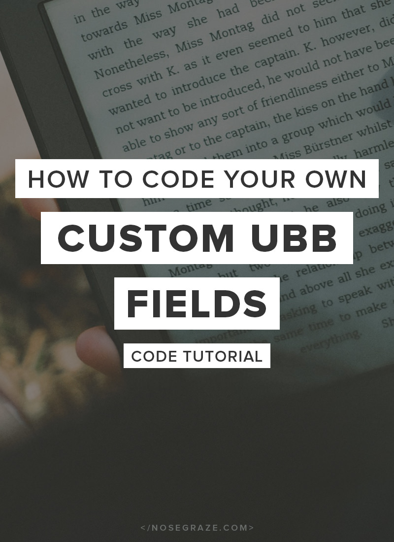 How to code your own custom Ultimate Book Blogger fields (code tutorial)