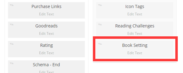 New "Book Setting" option in the configuration list