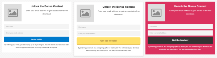 Content upgrade opt-in form designs