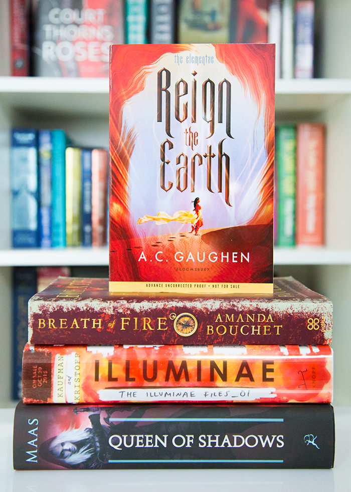 Reign the Earth on a stack of other books